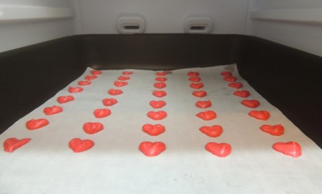 Into the freezer - make the batter in a contrasting colour and freeze your pattern for a few minutes while you prepare the roll batter