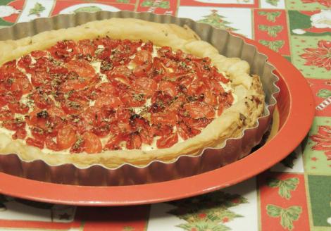 tomato and cream cheese tart